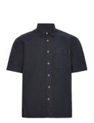 Jeremyn Ss Shirt Designers Shirts Short-sleeved Navy Morris