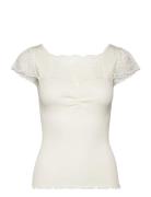 Rosemunde Silk T-Shirt W/ Lace Kräm