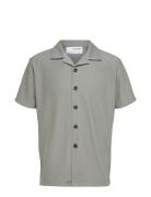 Slhloose-Plisse Resort Ss Shirt Ex Tops Shirts Short-sleeved Grey Sele...