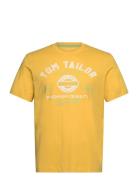 Logo Tee Tops T-shirts Short-sleeved Yellow Tom Tailor