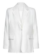 Malina Vera Fitted Linen Blazer Vit