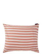 Lexington Home White/Terra Striped Cotton Poplin Pillowcase Orange