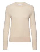 Calvin Klein Merino Wool Crew Neck Sweater Beige