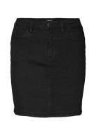 Vmluna Hr Denim Skirt Mix Ga Kort Kjol Black Vero Moda