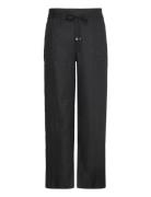 Lauren Women Soft Drapey Linen-Pant Svart