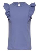 Top Ns Lace Tops T-shirts Sleeveless Blue Creamie