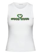 Nicole Rib Vest Tops T-shirts & Tops Sleeveless White Wood Wood