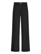 Mango Straight Pleated Jeans Svart