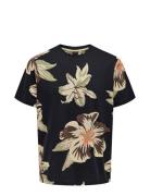 ONLY & SONS Onsklop Reg Ss Floral Tee Noos Marinblå