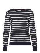 Co Jersey Stitch Boat-Nk Sweater Tops Knitwear Jumpers Black Tommy Hil...