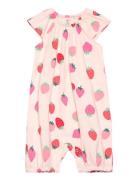 Lindex Romper Strawberries Rosa