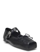 Square-Toe Ballerina With Buckle Ballerinaskor Ballerinas Black Mango