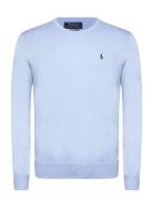 Slim Fit Textured Cotton Sweater Tops Knitwear Round Necks Blue Polo R...
