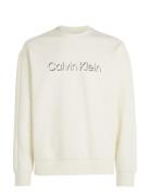 Calvin Klein Shadow Embossed Logo Sweatshirt Kräm