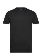 Logo Tee S/S Tops T-shirts Short-sleeved Black Lindbergh