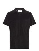 Selected Homme Slhrelax-Terry Ss Resort Polo Ex Svart