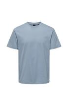 ONLY & SONS Onsmax Life Ss Stitch Tee Noos Blå