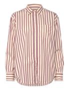 GANT Rel Classic Poplin Striped Shirt Kräm