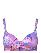 Freya Miami Sunset Uw Plunge Bikini Top Multi/patterned