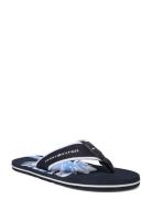 Tommy Hilfiger Hilfiger Palm Print Beach Sandal Blå