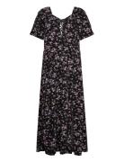 Dress Bloom Knälång Klänning Black Lindex