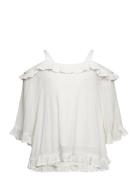 Lindex Blouse Cold Shoulder Frills Vit