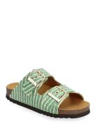 Sl Noelle Raffia Platta Sandaler Green Scholl