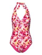 Haiti Halterneck Swimsuit Baddräkt Badkläder Pink Abecita