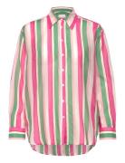 GANT Rel Striped Ctn Silk Shirt Grön