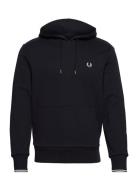 Fred Perry Tipped Hooded Sweatshirt Blå