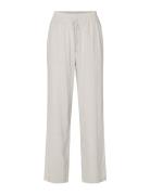 Selected Femme Slfviva-Gulia Hw Long Linen Pant Noos Beige