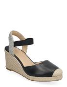 Lauren Ralph Lauren Pearle Ii Leather & Canvas Espadrille Svart