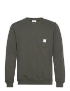 Square Pocket Sweatshirt Tops Sweat-shirts & Hoodies Sweat-shirts Gree...