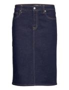 Lauren Ralph Lauren Sp Str Eco In Dnm-Skirt Blå