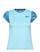 Charge Printed Tee Tops T-shirts & Tops Short-sleeved Blue Mizuno