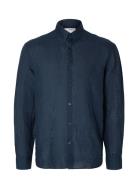 Selected Homme Slhregkylian-Linen Shirt Ls Classic Noos Marinblå