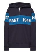 D1. Gant Chest Stripe Hr Tops Sweat-shirts & Hoodies Hoodies Blue GANT