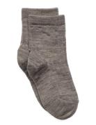 Wool Rib Socks Sockor Strumpor Grey Mp Denmark