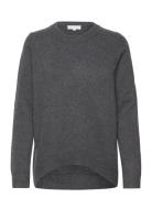 Davida Cashmere Straight O-Neck Sweater Grå