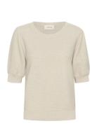 Cream Crsillar Knit Pullover Kräm