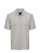 Onscaiden Ss Solid Resort Linen Noos Tops Shirts Short-sleeved Grey ON...