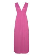 Gina Tricot Deep V Maxi Dress Rosa