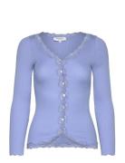 Rosemunde Rwbabette Ls V-Neck Regular Lace Ca Blå