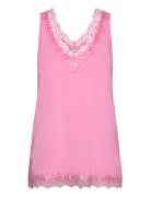 Rosemunde Rwbillie Sl Lace V-Neck Top Rosa