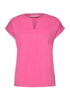 Fqviva-V-Ss-Pocket-Basic Tops T-shirts & Tops Short-sleeved Pink FREE/...