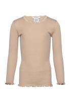 Rosemunde Kids Beatha Silk T-Shirt W/ Lace Beige