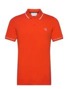 Tipping Slim Polo Tops Polos Short-sleeved Red Calvin Klein Jeans