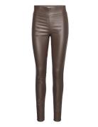 Fqshannon-Pa-Cooper Bottoms Trousers Leather Leggings-Byxor Brown FREE...