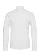 Yarn Dyed Oxford Superflex Shirt L/ Tops Shirts Casual White Lindbergh
