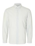 Selected Homme Slhslimnew-Linen Shirt Ls W Blå